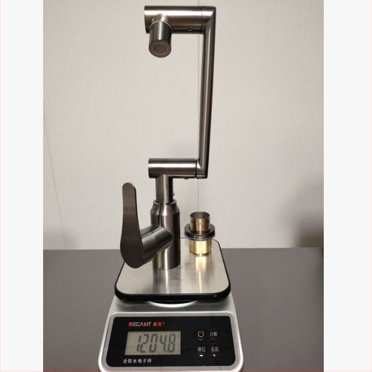 Kran za umivaonik s vodopadom, nehrđajući čelik, miješanje, postavljanje na ploču, keramički disk ventil, 0–90°C