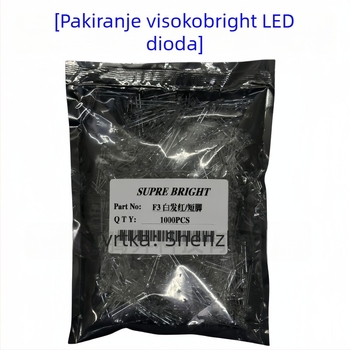 F3 LED kuglice – visoka svjetlina, 20 mA pri 1.8–2.2 V, 0.06 W, San'an čip, 30° kut snopa