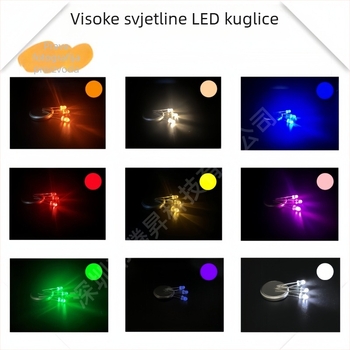 F3 LED kuglice – visoka svjetlina, 20 mA pri 1.8–2.2 V, 0.06 W, San'an čip, 30° kut snopa