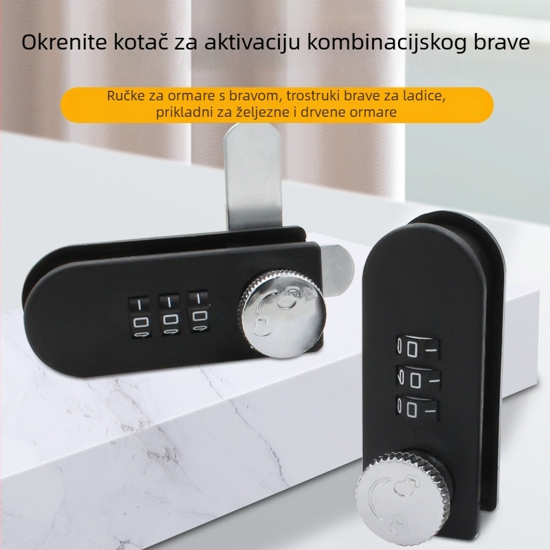 Mehanički zaključavač za ladice i ormare | Su Kepu | ABS plast/legura | model 20221030 | primjena: jedno/duo/trio zaključavanje