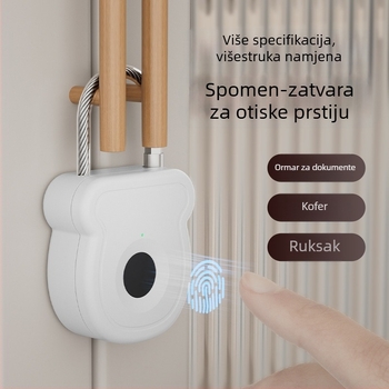 Brava s otiskom prsta, G tip, FUJIAFU, ABS+čelična užad, za torbe, vrata ormarića i košare