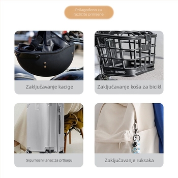 Brava s otiskom prsta, G tip, FUJIAFU, ABS+čelična užad, za torbe, vrata ormarića i košare