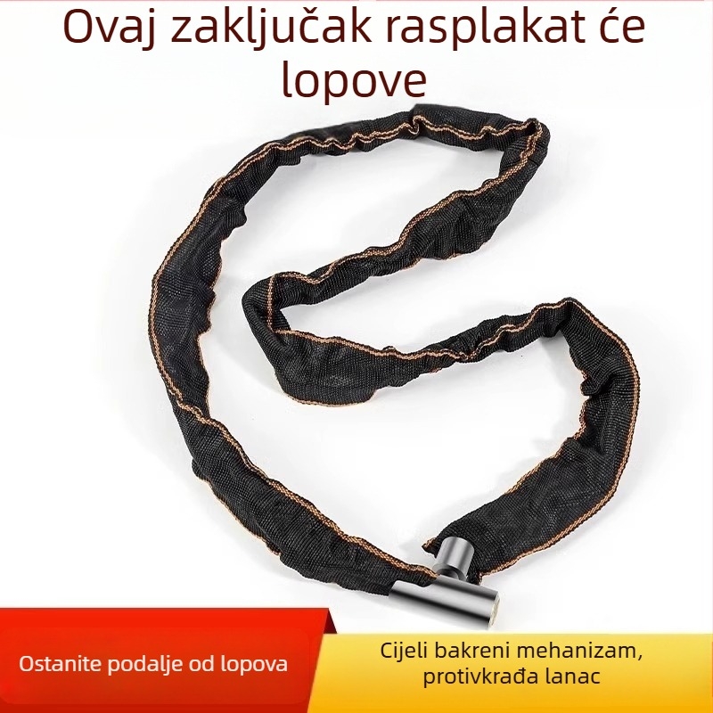 Lančani zaključak za bicikl – protiv krađe, kompatibilan s električnim biciklima, motociklima i običnim biciklima; Friendly brand, moderan minimalistički stil