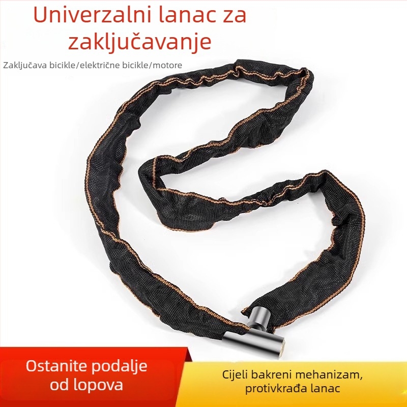 Lančani zaključak za bicikl – protiv krađe, kompatibilan s električnim biciklima, motociklima i običnim biciklima; Friendly brand, moderan minimalistički stil