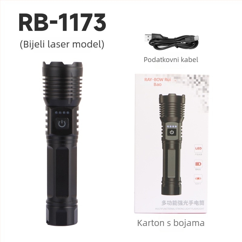 Punjavajuća LED svjetiljka P50 s dugim dometom iznad 500 m, baterija 4000mAh, 10W, kućište od aluminijske legure