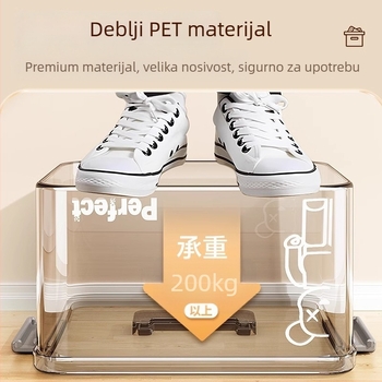 Prozirna plastična kutija za skladištenje odjeće – prijenosna, kapacitet 5-10 L, 100% novi materijal
