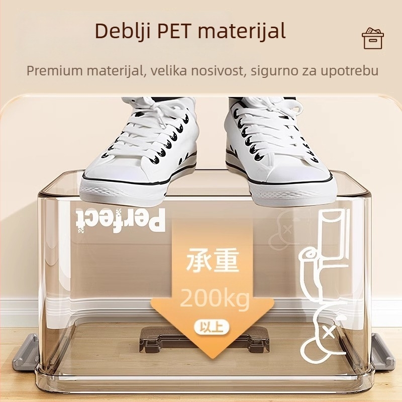 Prozirna plastična kutija za skladištenje odjeće – prijenosna, kapacitet 5-10 L, 100% novi materijal