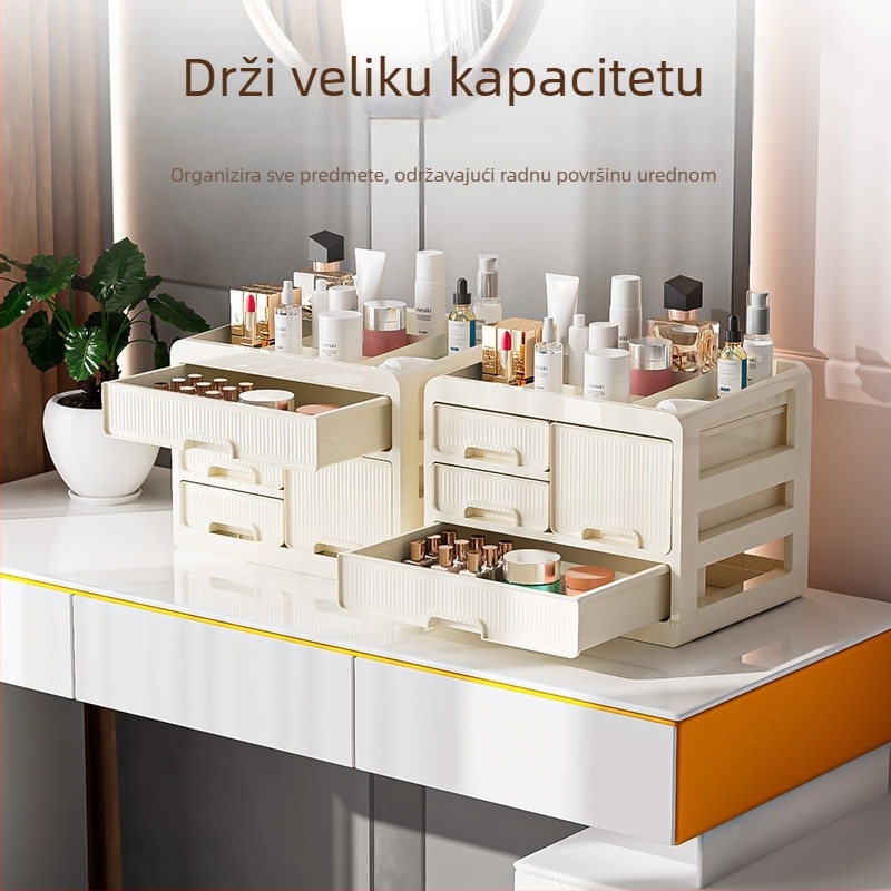 Kutija za stolno skladištenje od ABS plastike | model YH-TM | japanski stil | organizator s pregradama za kozmetiku, njegu kože i uredski pribor