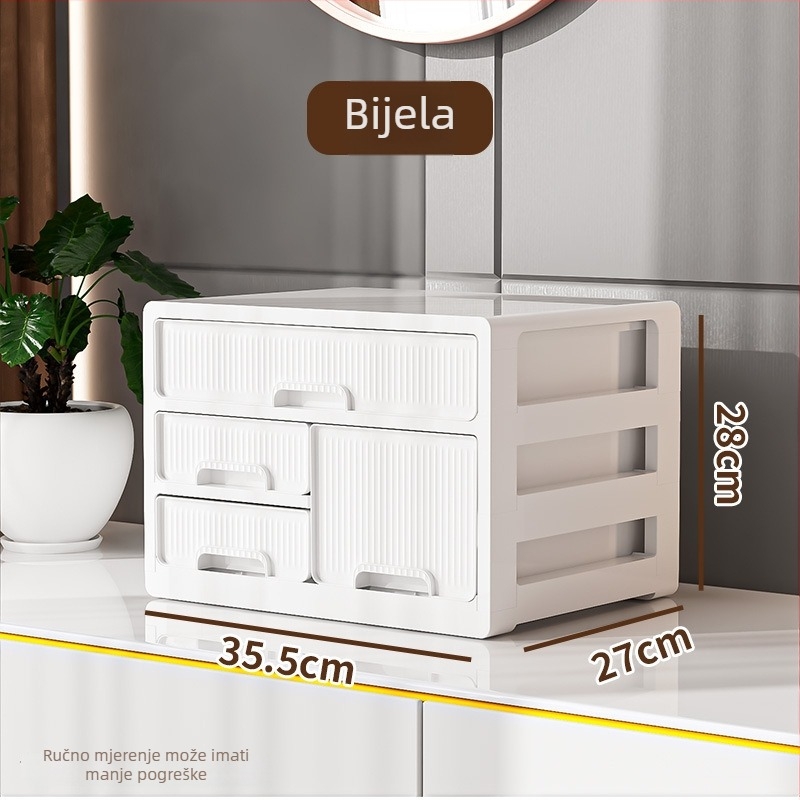 Kutija za stolno skladištenje od ABS plastike | model YH-TM | japanski stil | organizator s pregradama za kozmetiku, njegu kože i uredski pribor
