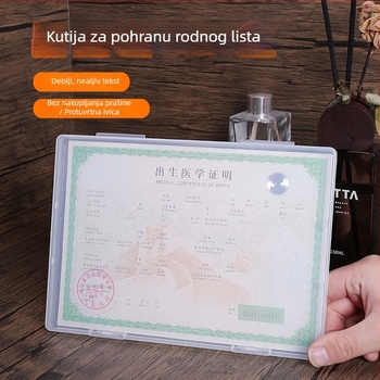 Kutija za pohranu rodnog lista djeteta – PP materijal, otporna na plijesan, stohirajuća, velika veličina