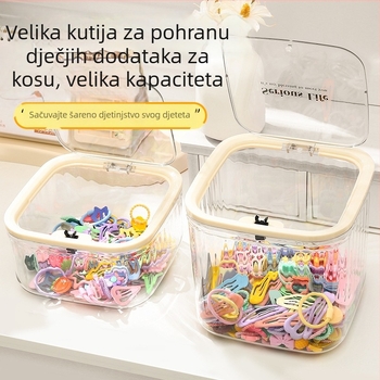 Kutija za pohranu dodataka za kosu za djecu – akril, velika kapaciteta, moderan minimalistički dizajn