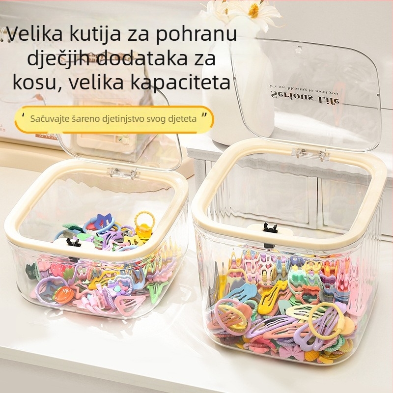 Kutija za pohranu dodataka za kosu za djecu – akril, velika kapaciteta, moderan minimalistički dizajn