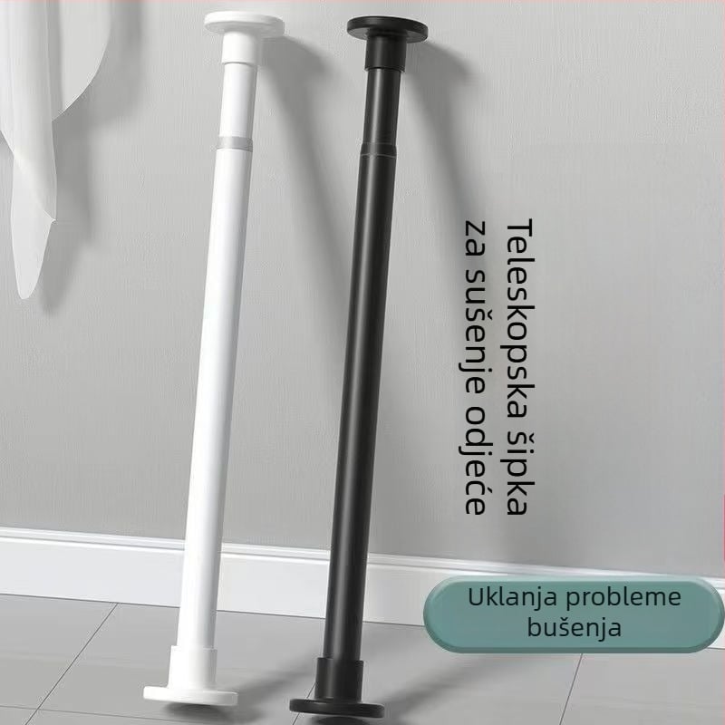 Bez bušenja teleskopna šipka za odjeću, za balkon i kupaonicu, plastična unutarnja šipka za sušenje, moderan stil