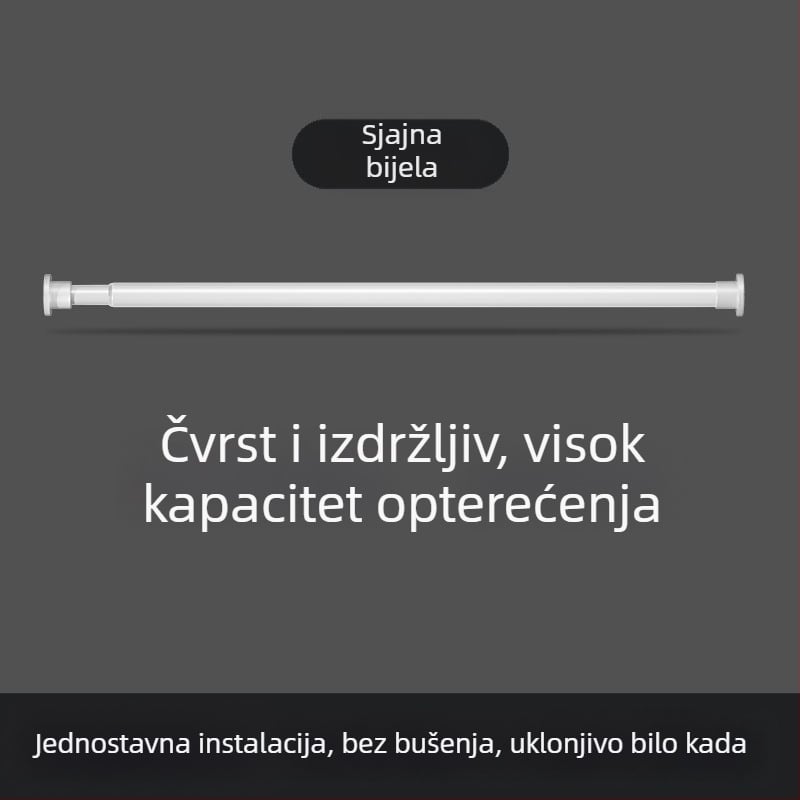 Bez bušenja teleskopna šipka za odjeću, za balkon i kupaonicu, plastična unutarnja šipka za sušenje, moderan stil
