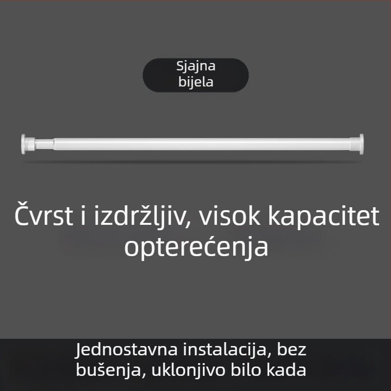 Bez bušenja teleskopna šipka za odjeću, za balkon i kupaonicu, plastična unutarnja šipka za sušenje, moderan stil