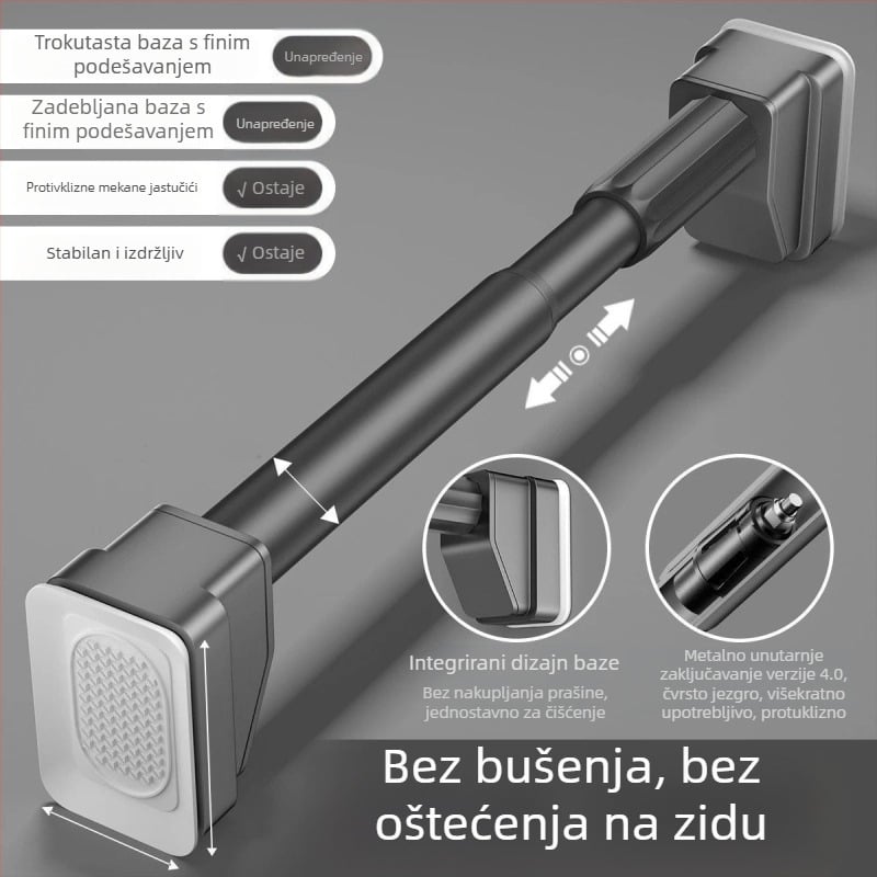 Bez bušenja teleskopna šipka za odjeću, za balkon i kupaonicu, plastična unutarnja šipka za sušenje, moderan stil