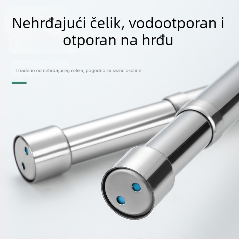 Nehrđajući čelična teleskopska šipka za odjeću, garderobni ormar, moderan minimalistički stil, polirana površina