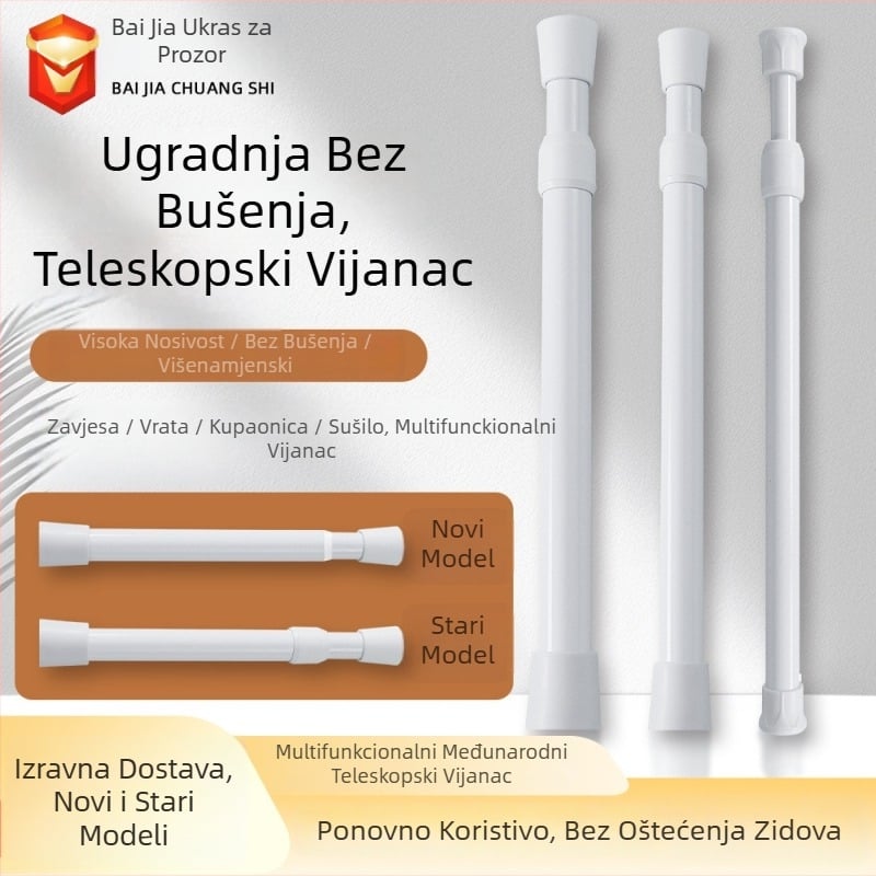 Best Window Decorations teleskopinska zavjesa šipka – od željeza, modernog minimalističkog stila, prilagodljiva