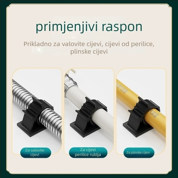 Samoodvješni držač cijevi za vodu i odvod — Bez bušenja, Model: Fixed pipe clamp, Šifra proizvoda: Gdgka-1, Materijal: PVC, Izrada: Regular Fit, Marka: Neck strength