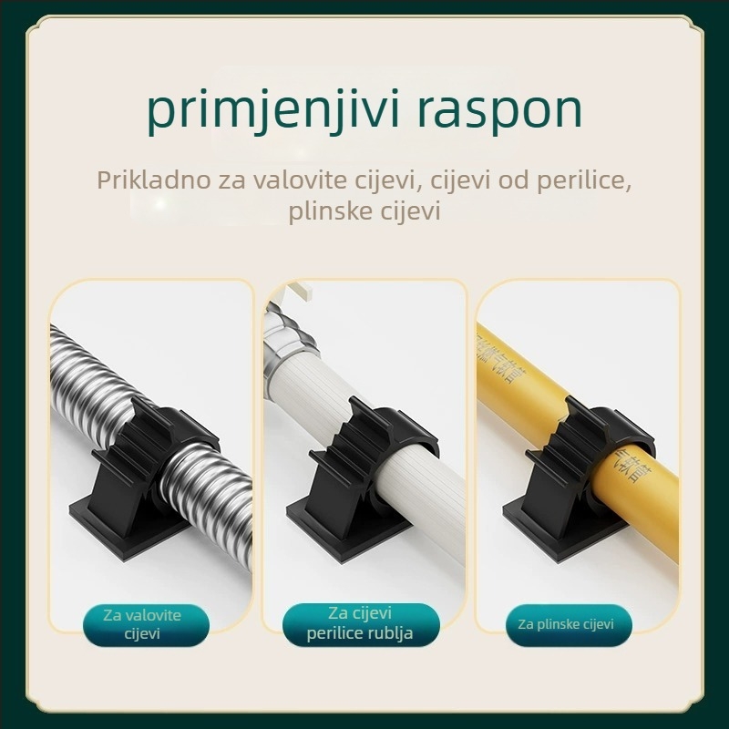 Samoodvješni držač cijevi za vodu i odvod — Bez bušenja, Model: Fixed pipe clamp, Šifra proizvoda: Gdgka-1, Materijal: PVC, Izrada: Regular Fit, Marka: Neck strength