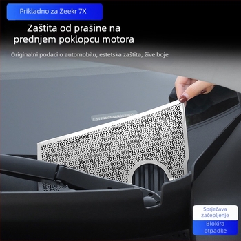 Poklopac motora od nehrđajućeg čelika i mreža protiv insekata za Zeekr 7X, zaštita motornog prostora