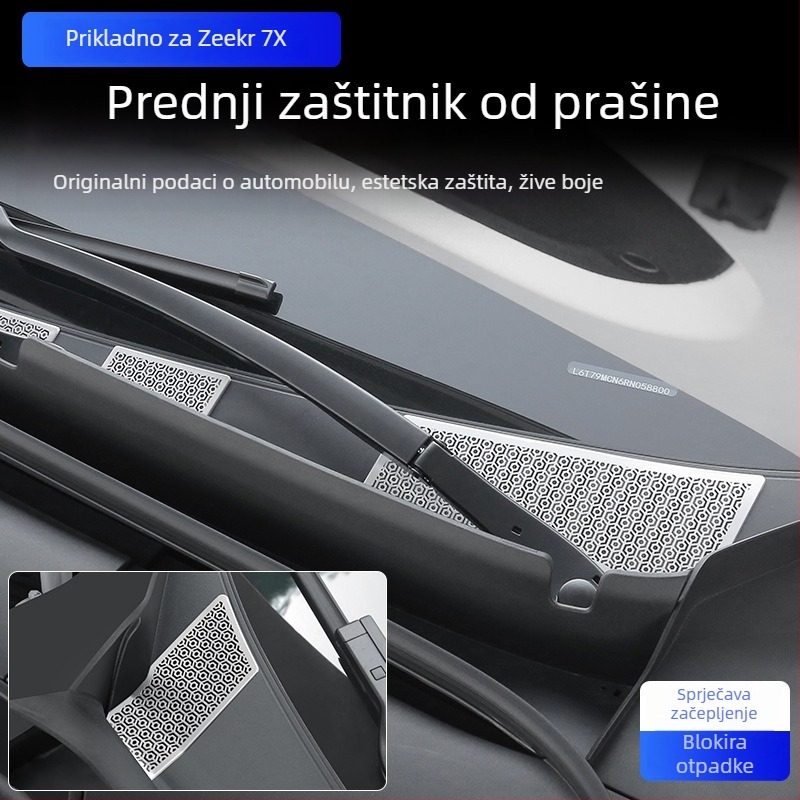 Poklopac motora od nehrđajućeg čelika i mreža protiv insekata za Zeekr 7X, zaštita motornog prostora
