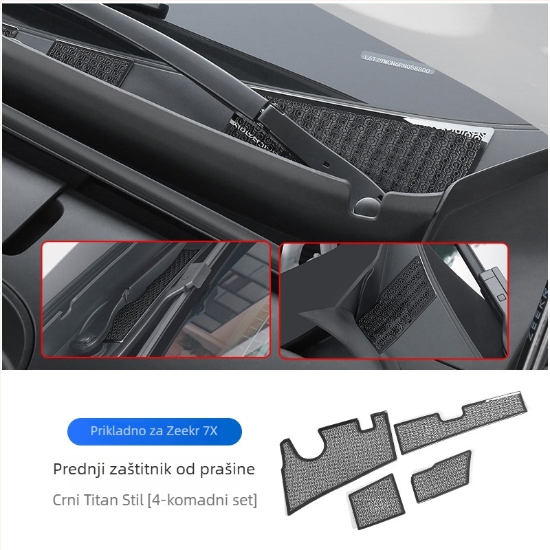 Poklopac motora od nehrđajućeg čelika i mreža protiv insekata za Zeekr 7X, zaštita motornog prostora