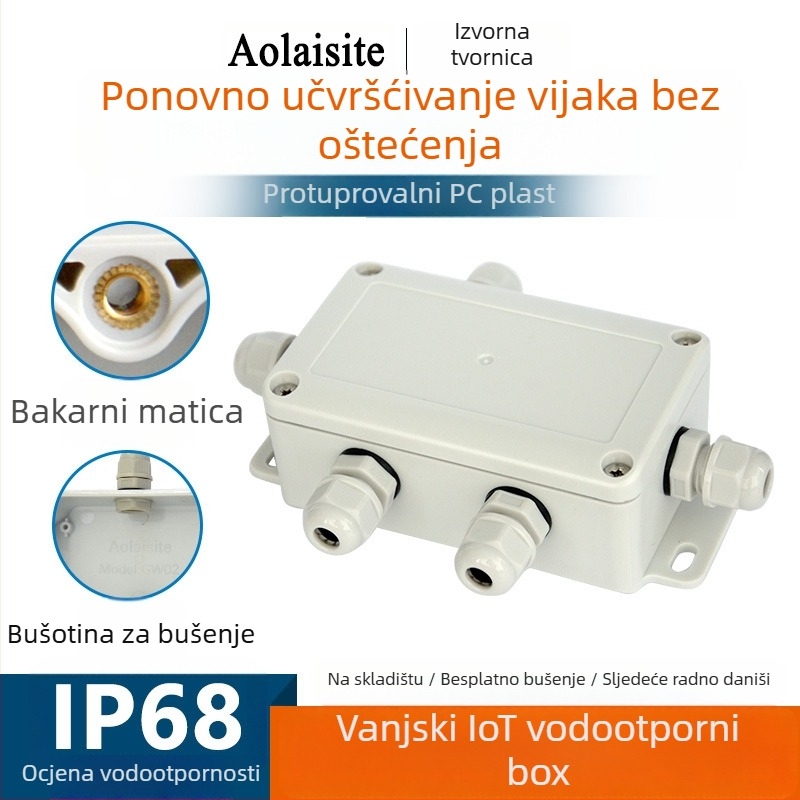 IP68 plastično ABS kućište otporno na plamen, vodootporno, za vanjsku uporabu, zatvorena kutija za spojnice za kabelske sustave za nadzor i javnu rasvjetu