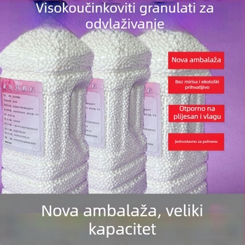 Granulirani kalcijev klorid – odvlaživač, u kutiji za kućnu uporabu