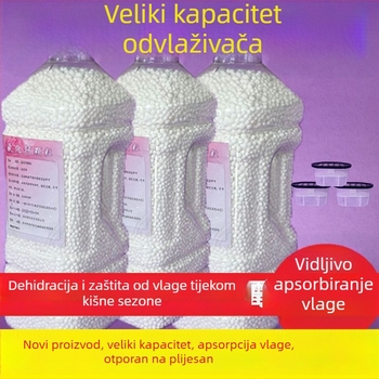 Granulirani kalcijev klorid – odvlaživač, u kutiji za kućnu uporabu