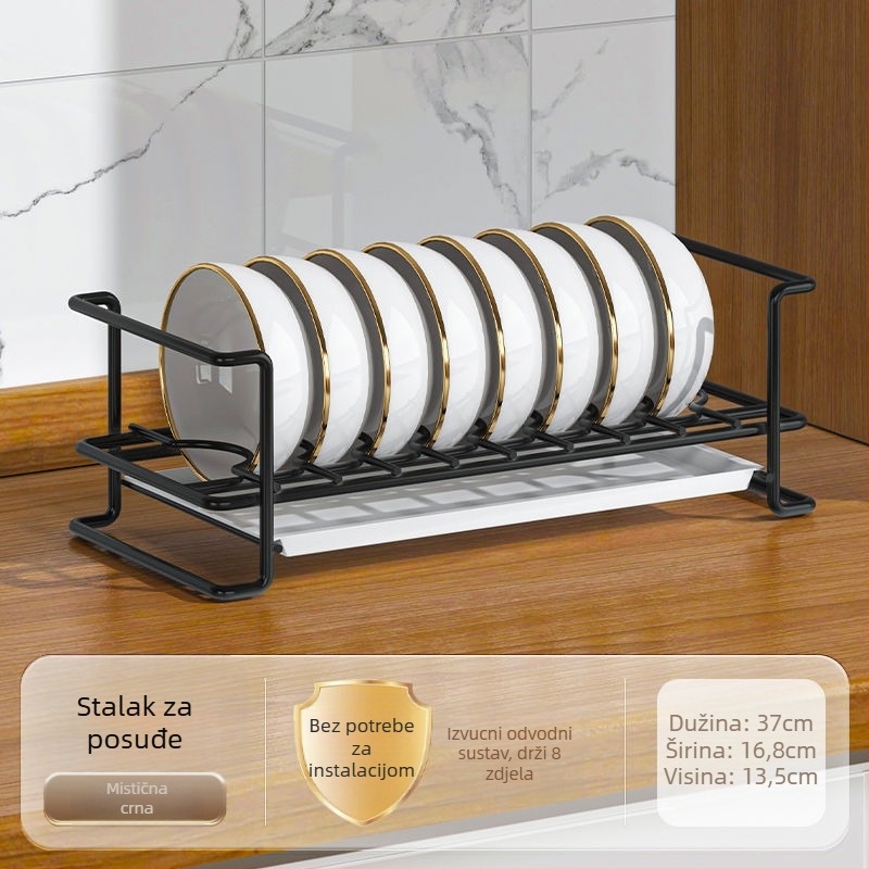Kuhinjski stalak za sušenje posuđa iznad sudopera, jednoslojni, od nehrđajućeg čelika, sklopivi i odvojivi, bez montaže.