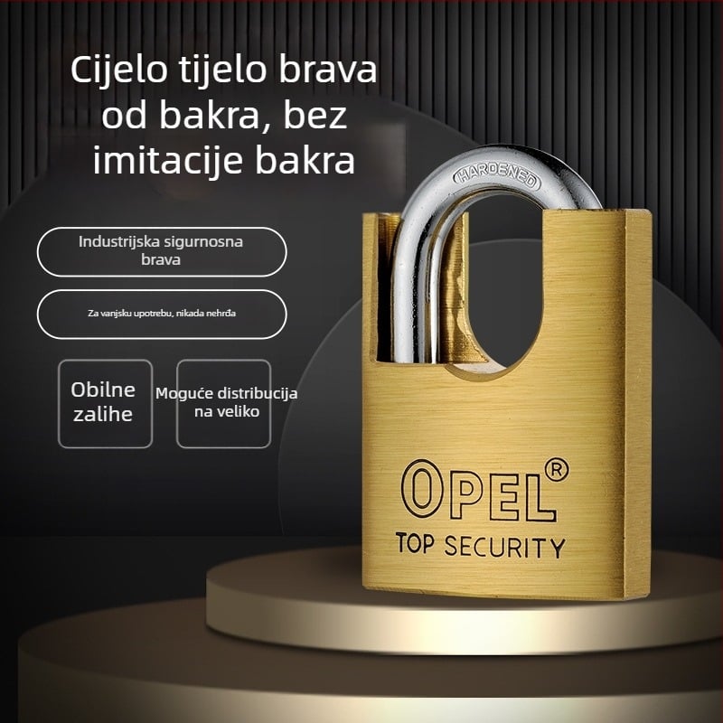 OPEL bakreni katnić BLDM-TC – Kućni sigurnosni katanc, Materijal: bakar, Jezgro cilindra od bakra, Letva od mangan čelika (toplinska obrada)