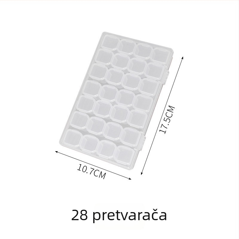 Prijenosna kutija za nakit sa 56 pretinaca, odvojive neovisne pregrade, kapacitet 1 L, model 2024061266, pakiranje 160 komada