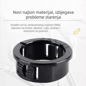 Klip za zaštitu kablova otvorenog tipa, od najlona plastike, za razvodne kutije