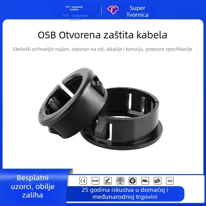 Klip za zaštitu kablova otvorenog tipa, od najlona plastike, za razvodne kutije