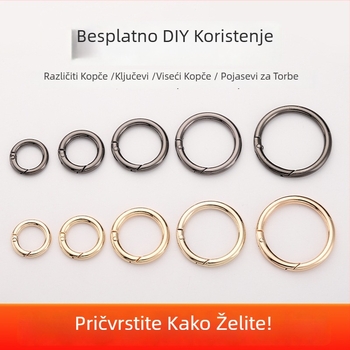 Metalni hardver za torbe – model BG-19, brend Sufeng, opružni prsten od cinkovog legura, mogućnost prilagodbe