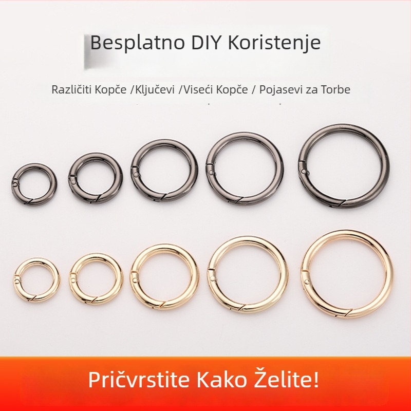 Metalni hardver za torbe – model BG-19, brend Sufeng, opružni prsten od cinkovog legura, mogućnost prilagodbe