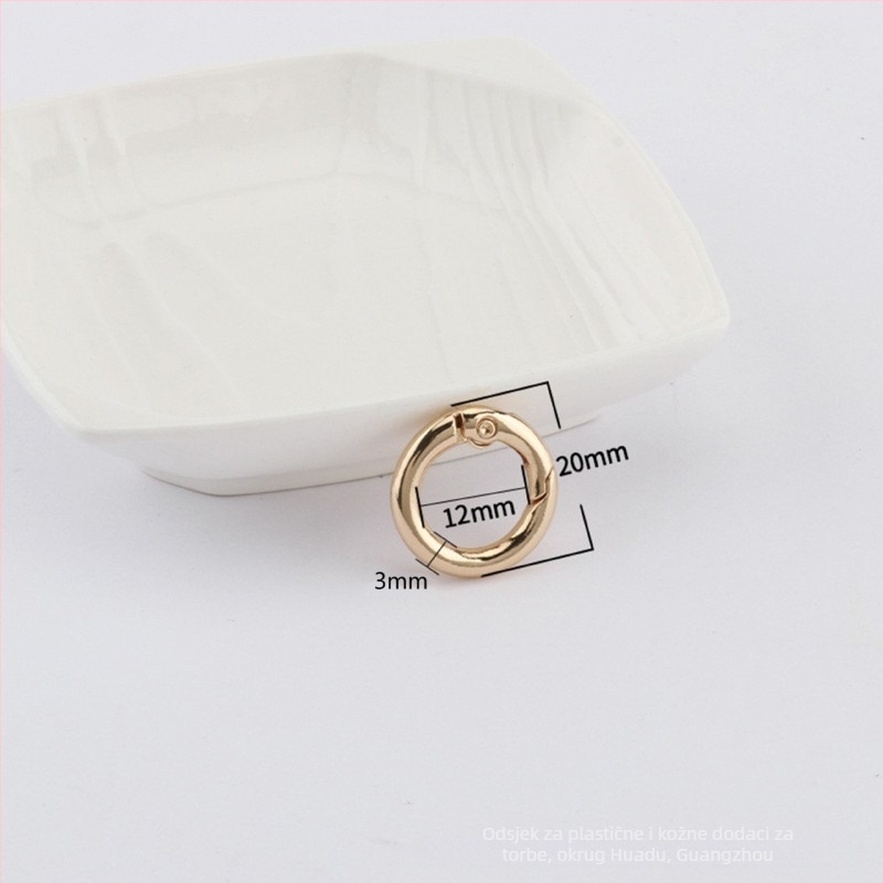 Metalni hardver za torbe – model BG-19, brend Sufeng, opružni prsten od cinkovog legura, mogućnost prilagodbe