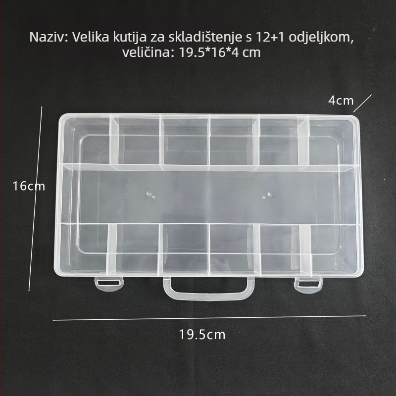 Stolna kutija za pohranu, PP plastika, karirani uzorak, kapacitet 1 L, set od 100 komada