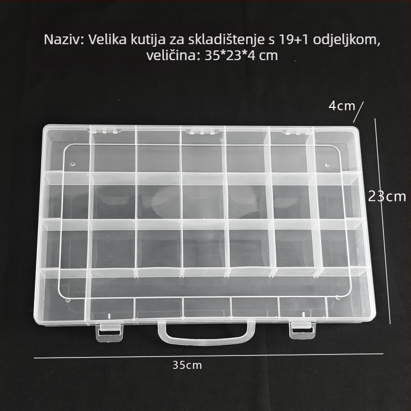 Stolna kutija za pohranu, PP plastika, karirani uzorak, kapacitet 1 L, set od 100 komada