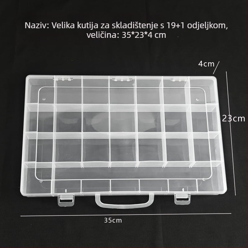 Stolna kutija za pohranu, PP plastika, karirani uzorak, kapacitet 1 L, set od 100 komada