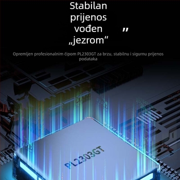 Lite USB-RS232 serijski kabel ZE394C, PL2303 čip, USB-Serial sučelje, brzina 300bps–921600bps, muški konektor