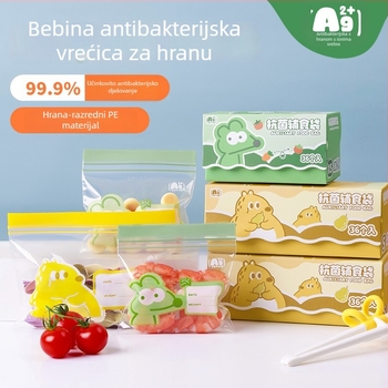 Zatvaračka vrećica za skladištenje hrane, antibakterijska, prehrambena PE; Materijal: PE; Duljina zatvaranja: 5–20 cm; Tolerancija debljine: ±0.1–0.3 mm; 36 kom u kutiji; Brend: Junyu.