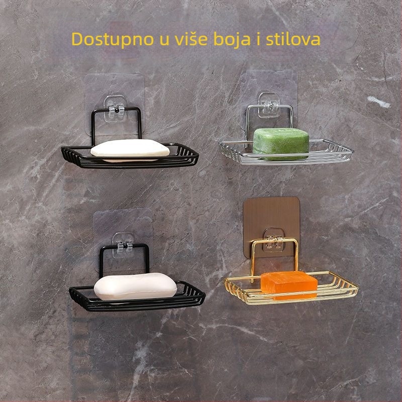 Stenski držač sapuna od nehrđajućeg čelika - dvostruka posuda za sapun, set od dva komada, CE certifikat