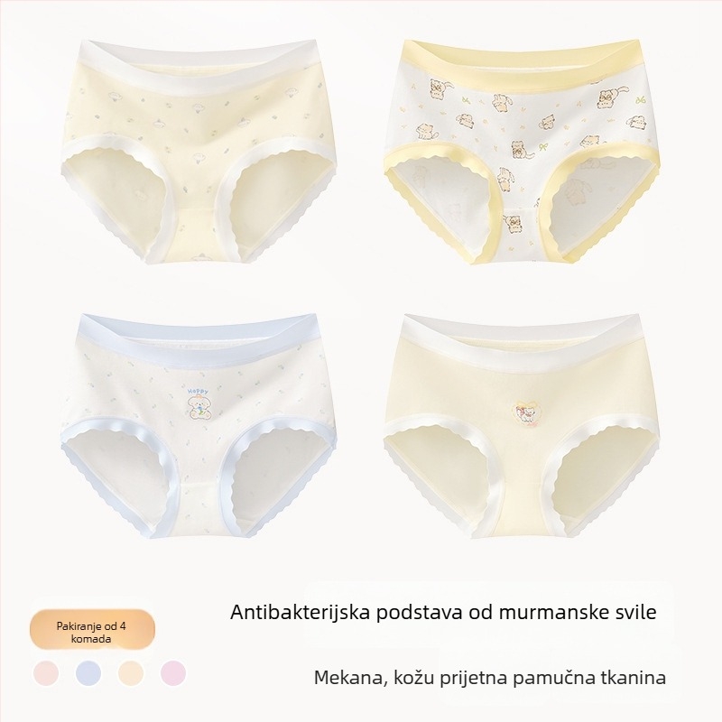 Dječje gaćice za djevojčice od pamuka, Klasa A, 47,5% pamuka, za djecu 8+ godina (visina 140 cm), Zimska kolekcija 2024