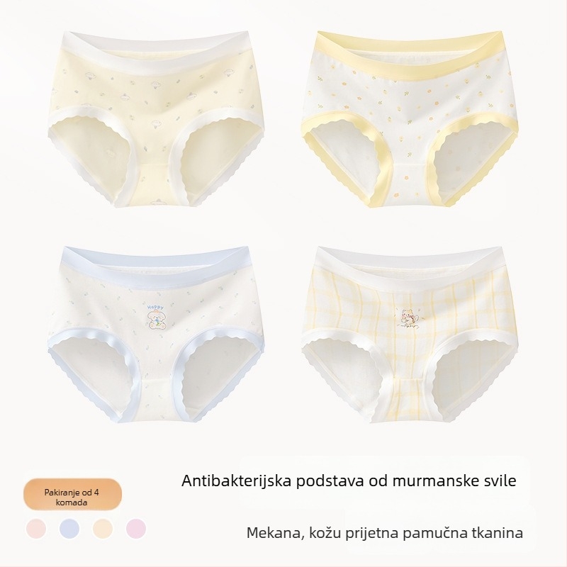 Dječje gaćice za djevojčice od pamuka, Klasa A, 47,5% pamuka, za djecu 8+ godina (visina 140 cm), Zimska kolekcija 2024