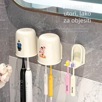 Držač četkice za zube, za zid, magnetsko pričvršćivanje, plastični, mogućnost logotipa