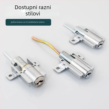 Trostruko zaključavanje ormara — Model: Triple cabinet lock; Materijal: hladno valjani čelik; Opseg primjene: željezni trokraki ormari s ladicama; Marka: Hui Pan