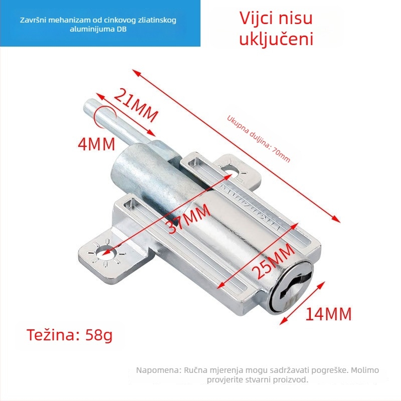 Trostruko zaključavanje ormara — Model: Triple cabinet lock; Materijal: hladno valjani čelik; Opseg primjene: željezni trokraki ormari s ladicama; Marka: Hui Pan