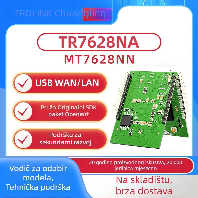 MT7628NN Jadro ploča — Linux evaluacijski modul za 100 Mbps bežični AP router modul, podržava sekundarni razvoj